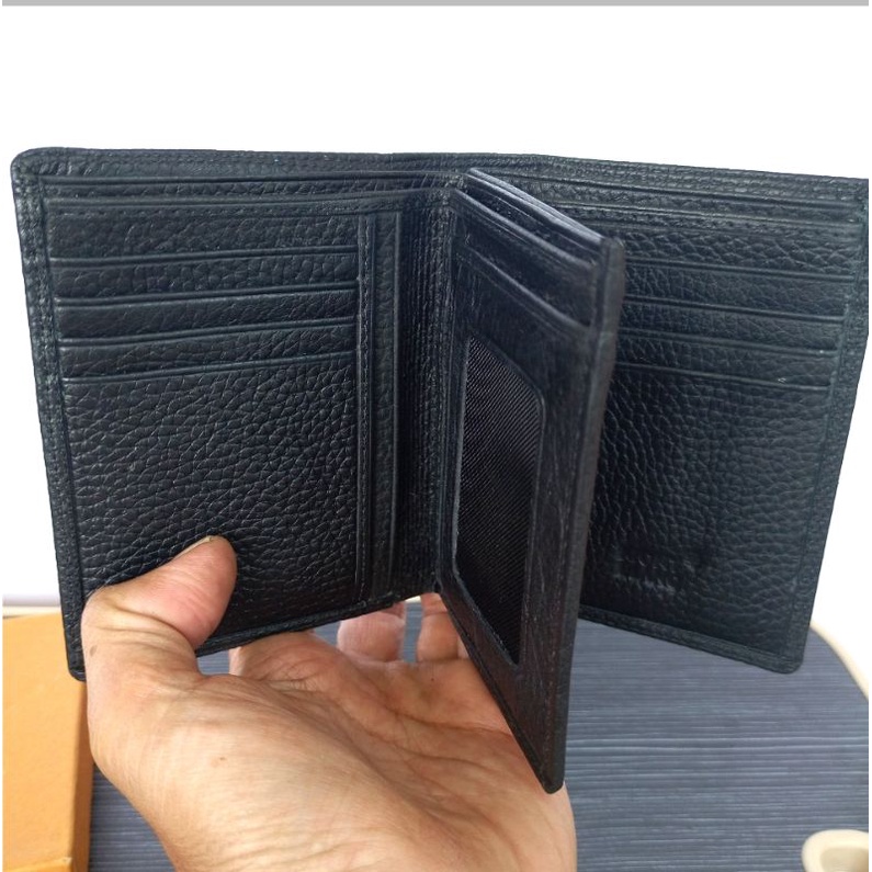 dompet pria kulit asli 3 dimensi impor mblnc