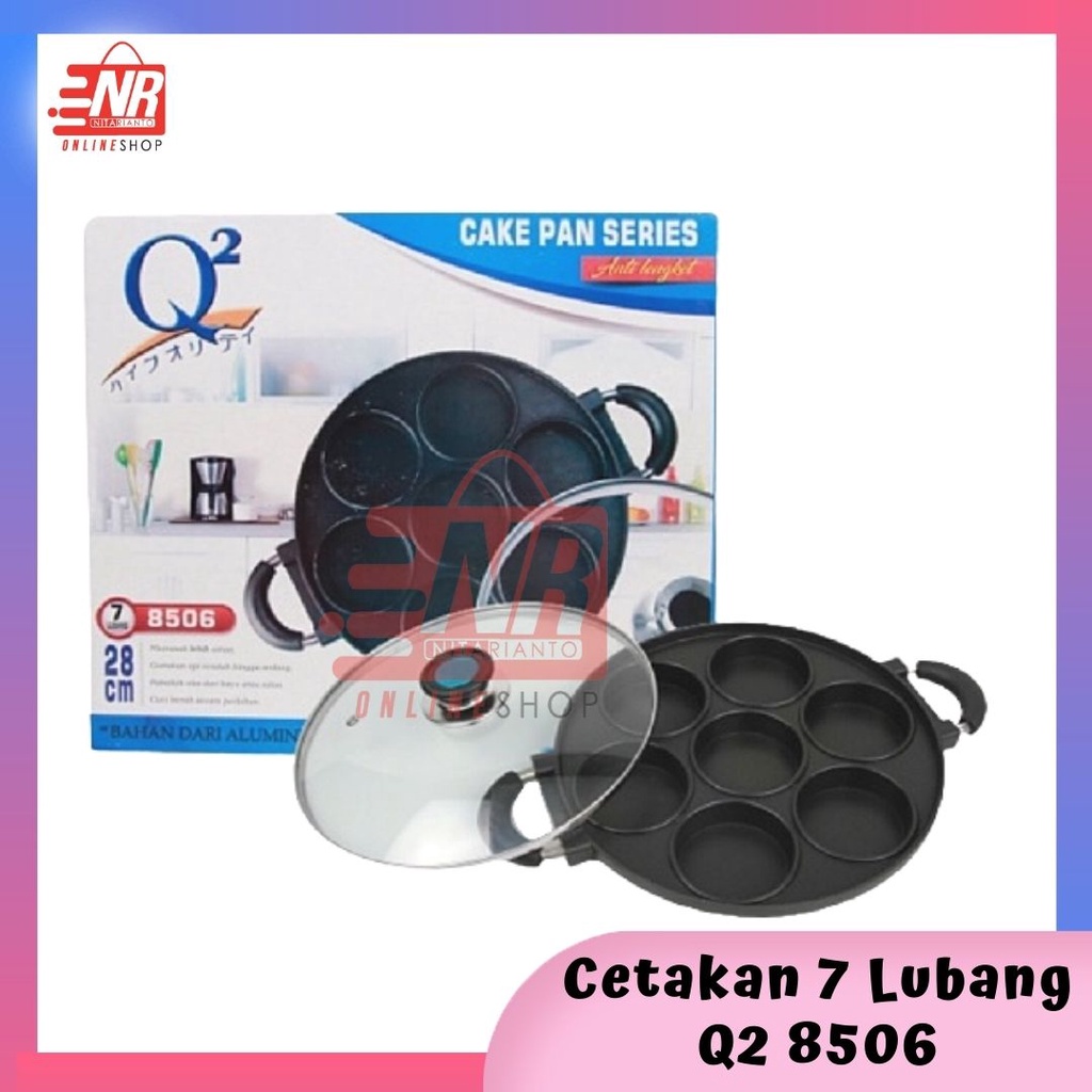 Cetakan Kue 7 Lubang Q2 - Cetakan Martabak - Cetakan Apem - Cetakan Terang Bulan Mini