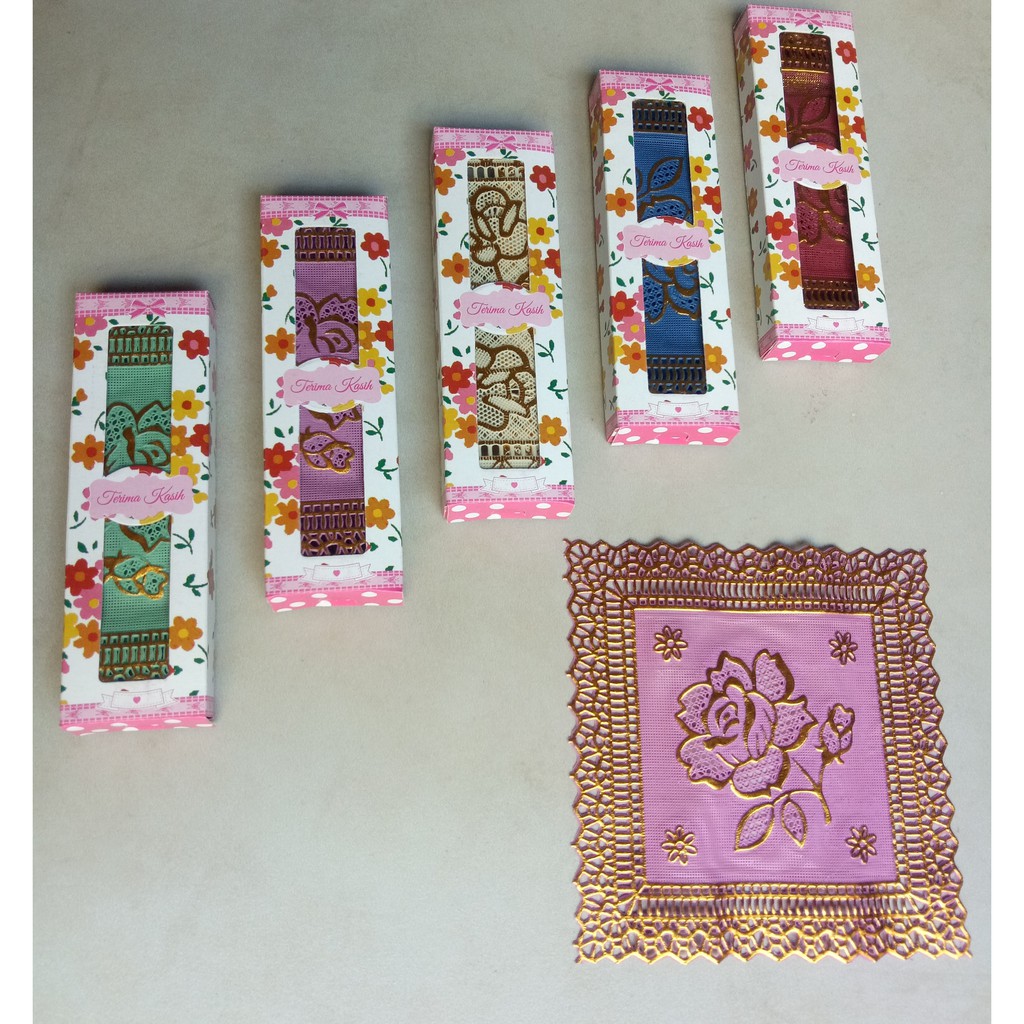 Souvenir Tatakan Gelas Kemas Box