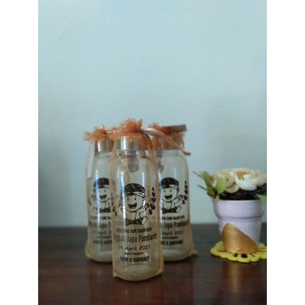 Tumbler Bening Sablon Custom kemas Plastik atau tile