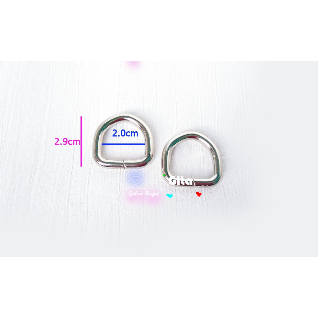 (2pcs) Ring D 2.0cm Tinggi Tebal Impor