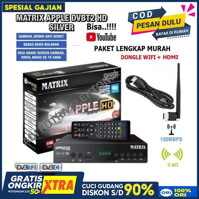 Receiver Komplit Receiver Tv Matrix Set Top Box Silver DVB T2 Digital