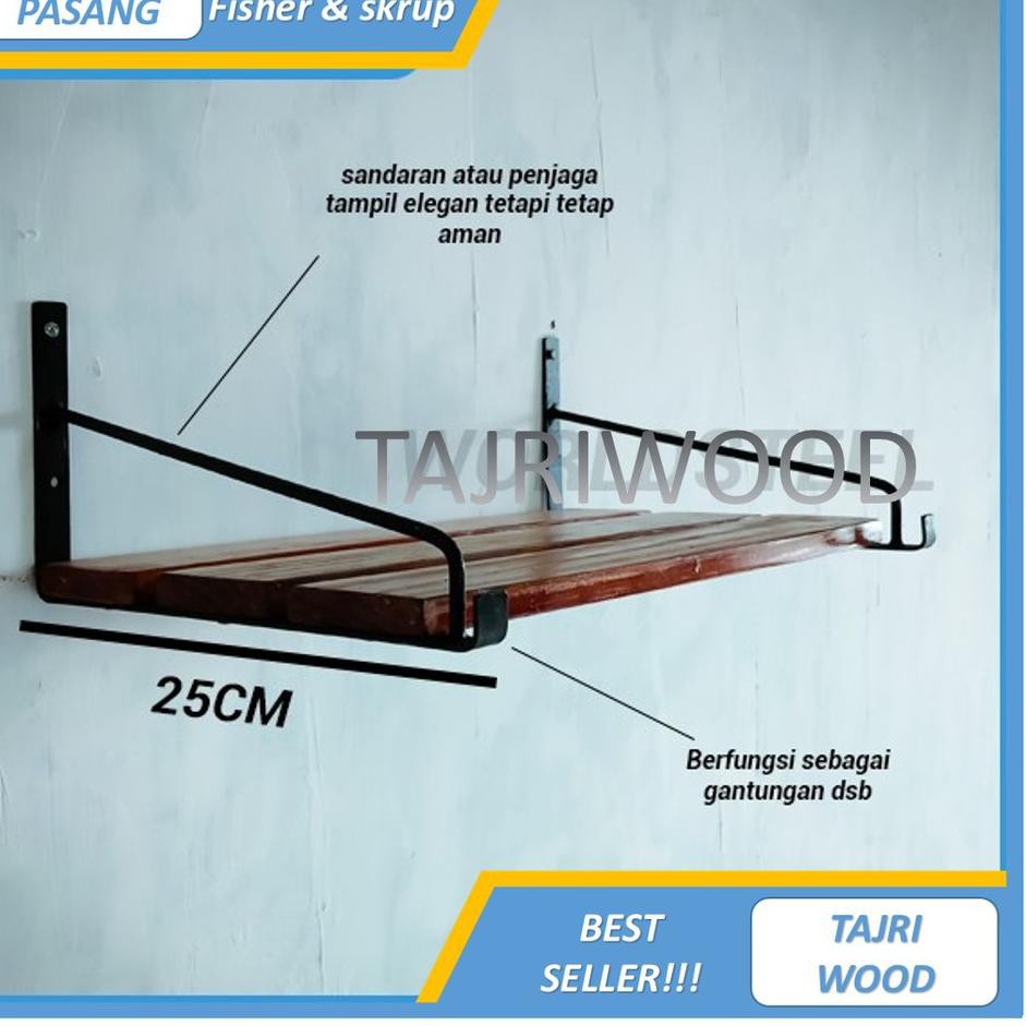 ⅎ LADIN rak buku dinding besi dan kayu minimalis vintage kuno / RAK SEPATU BESI DAN KAYU MINIMALIS ♠