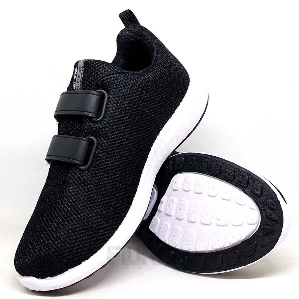FIURI - ANDO ORIGINAL -  LIAM VIANY PEREKAT 29-40 HITAM PUTIH - SEPATU SNEAKERS KANVAS SOL KARET ANAK KECIL PEREMPUAN LAKI-LAKI - SEPATU KETS LUCU FASHION TRENDY - SEPATU SEKOLAH PAUD TK SD KRETEKAN PEREKAT CEWEK COWOK MURAH PROMO DISKON BONUS KAOS KAKI