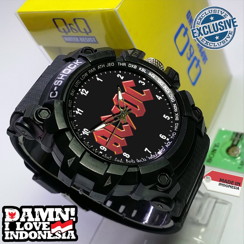 (EXCLUSIVE ) JAM TANGAN ACDC WATER RESIST FREE BOX DAN BATREI - NO.3