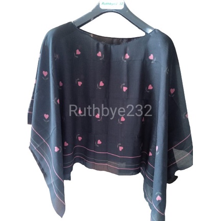 Ruthby Kimono Scarf / Scarf Outer / Outerwear / Outer Scarf-Kimono-Tulip Hitam