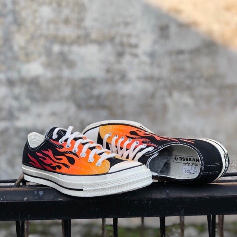 flame low top converse