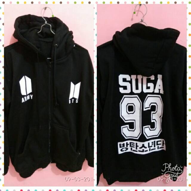 Jaket Zipper Hoodie Resleting BTS KPOP