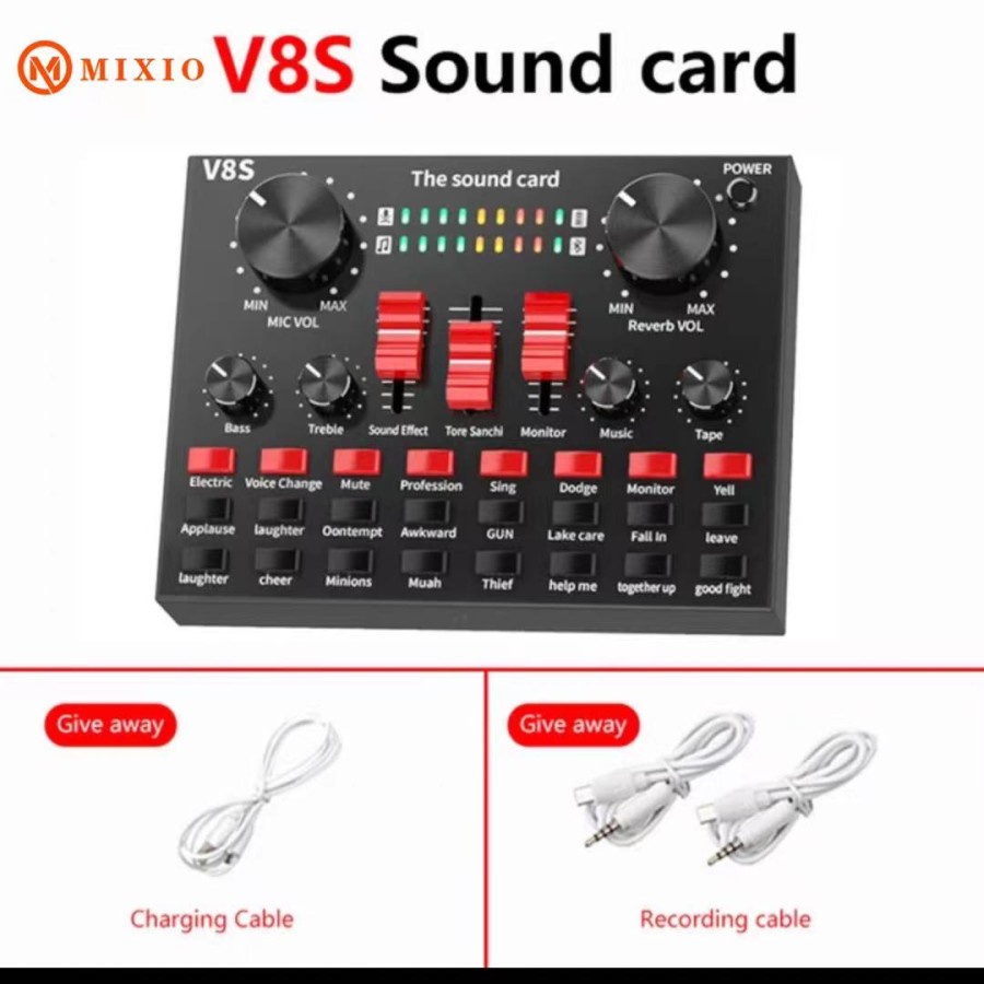 MIXIO V8S PREMIUM Soundcard Live Streaming Phone Laptop Microphone