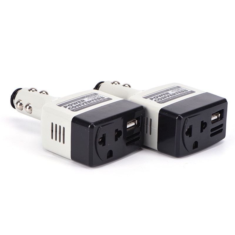 {LUCKID}Auto Charger Adapter DC 12V To AC Converter 220V Mobile Charger Power With USB