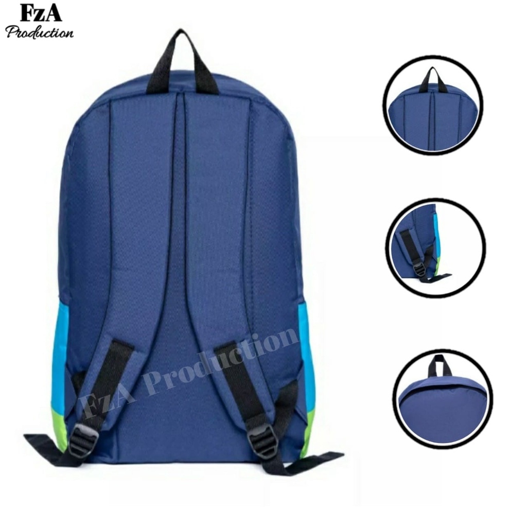 Tas Ransel Gendong Laptop Distro Sekolah Kuliah Pria Wanita Black Murah Original FzA BUY 1 GET 2