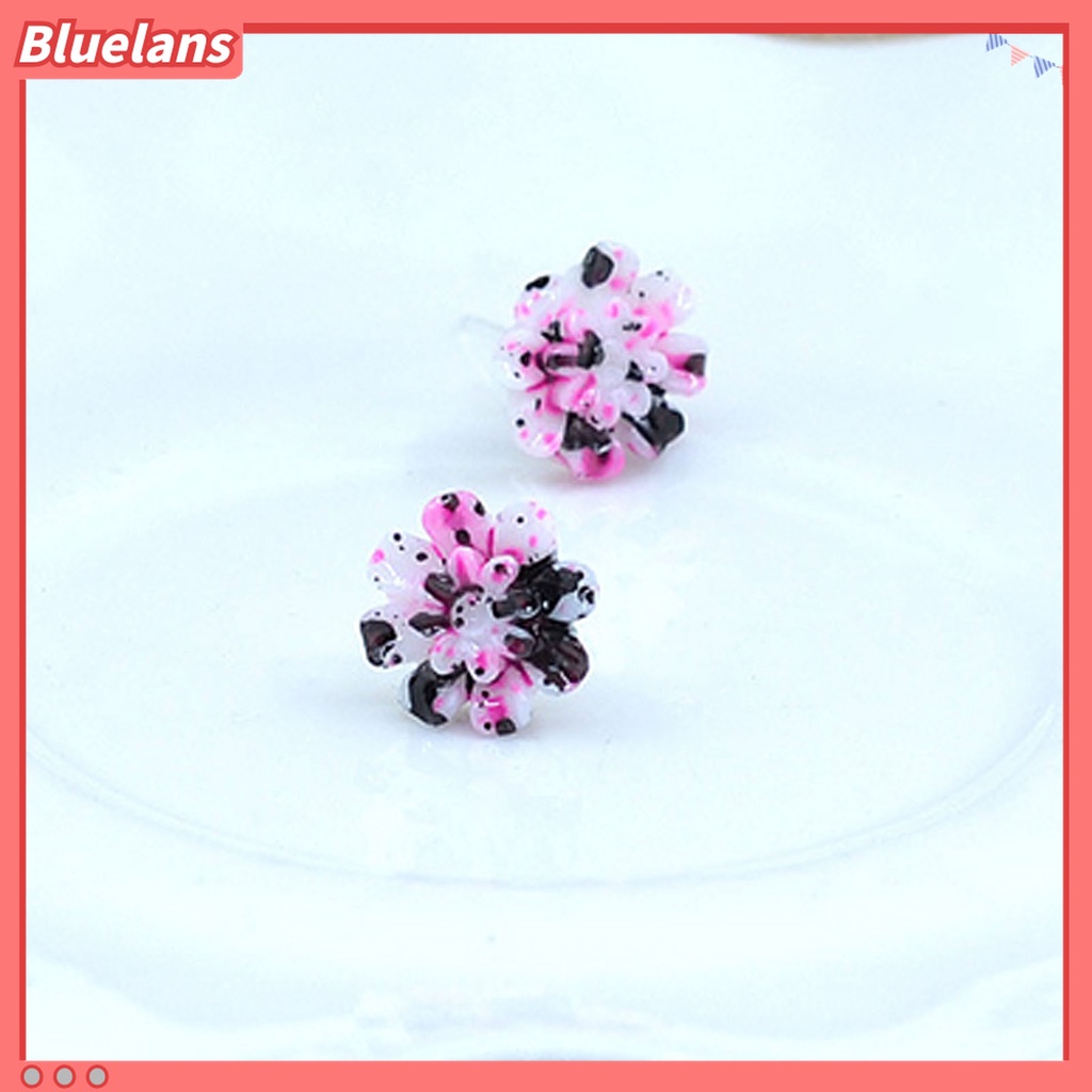 6 Pasang / Set Anting Tusuk Mini Portable Aneka Warna Bahan Resin Untuk Wanita