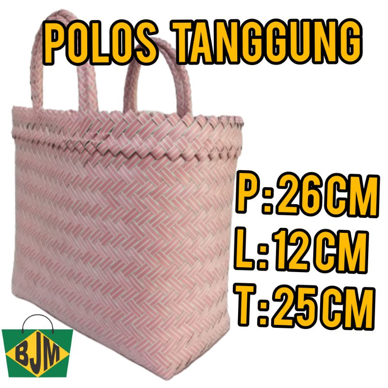 Tas Anyaman Plastik POLOS TANGGUNG/ Tas Plastik Polos/ Tas Belanja plastik POLOS