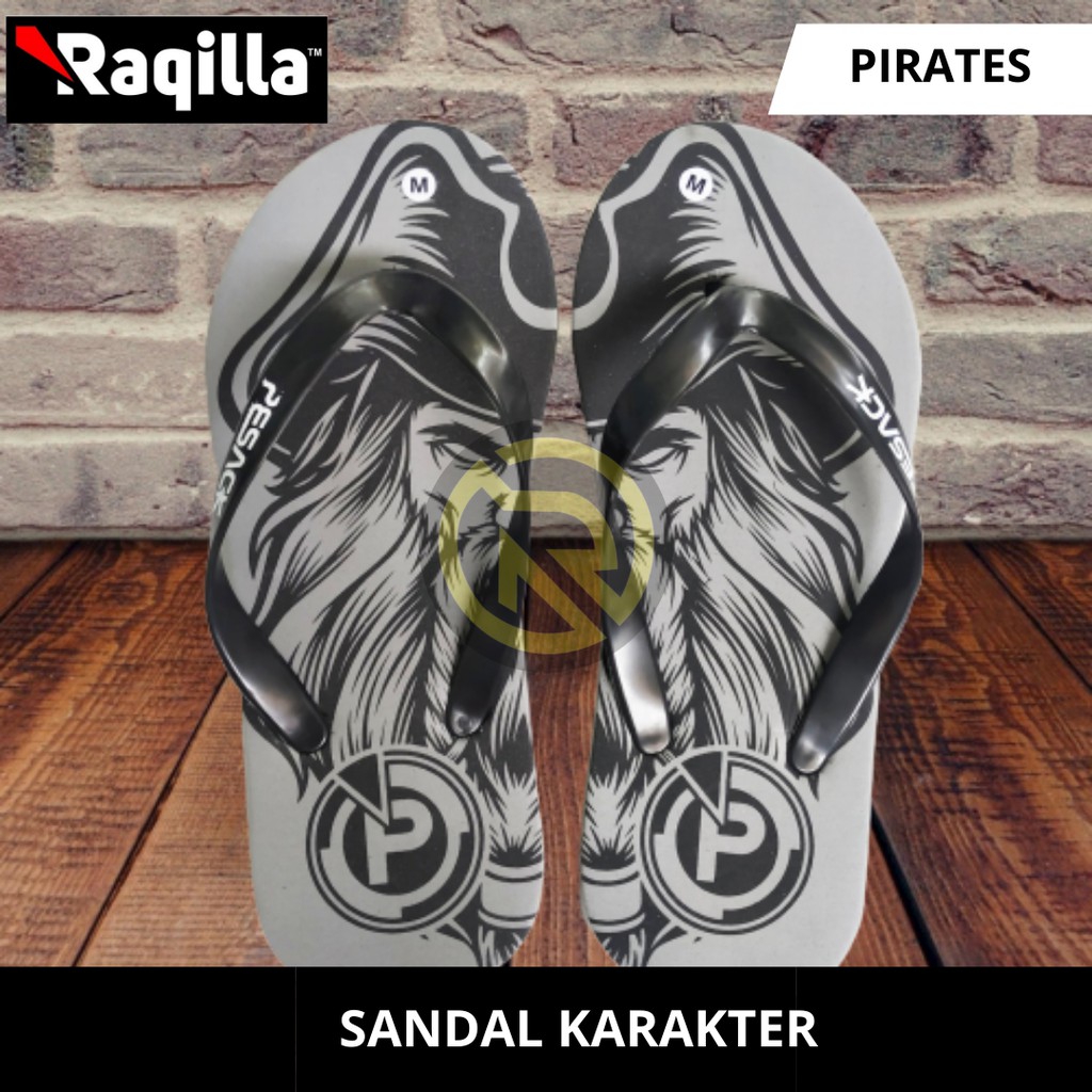 Sandal Jepit pria unik / Sandal Pria / Sandal Motif Pirates Of the Caribian terbaru
