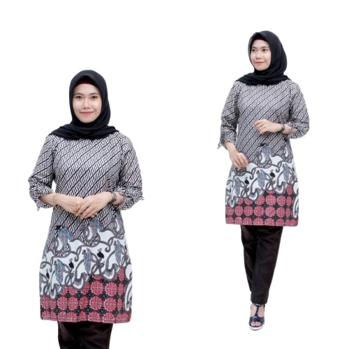 BATIK COUPLE KEMEJA TUNIK EMHABATIK NEW ARIVAL TERSERAGAMKAN-WANITA C