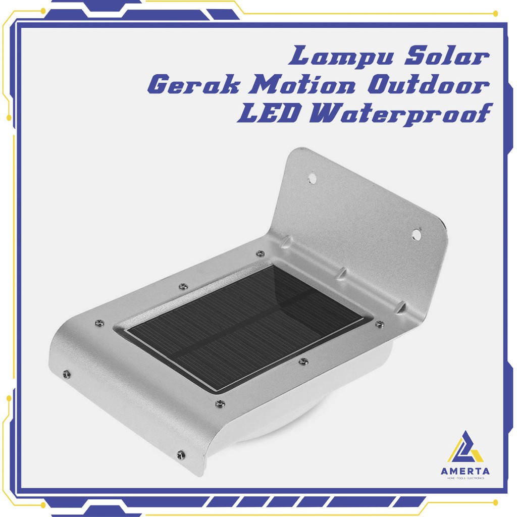 LightMe Lampu Solar Sensor Gerak Motion Outdoor 16 LED Weatherproof - Silver