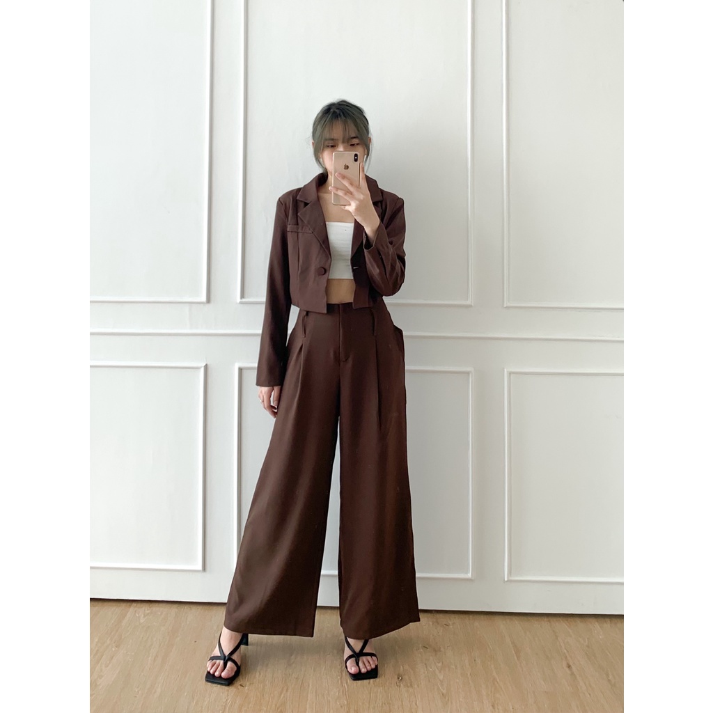 DOLLA - Cleo Korean Blazer Set (Blazer + Celana Kulot Panjang)