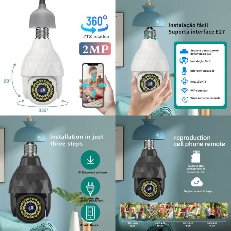 V380 PRO NEW BOHLAM IP CAMERA 39 LED WHITE LIGHT DAN INFRARED 2MP FULL HD 1080P CCTV WIFI SPY CAM ALL DAY COLORFULL