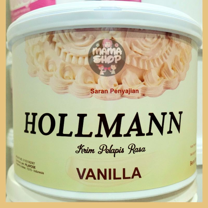 Mama shop Hollman Buttercream siap pakai 1 kg Butter Cream Pelapis Kue Rasa Vanilla Hollmann