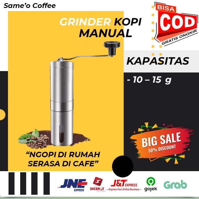 GRINDER MANUAL STAINLESS CERAMIC BURR (PENGGILING KOPI MANUAL)