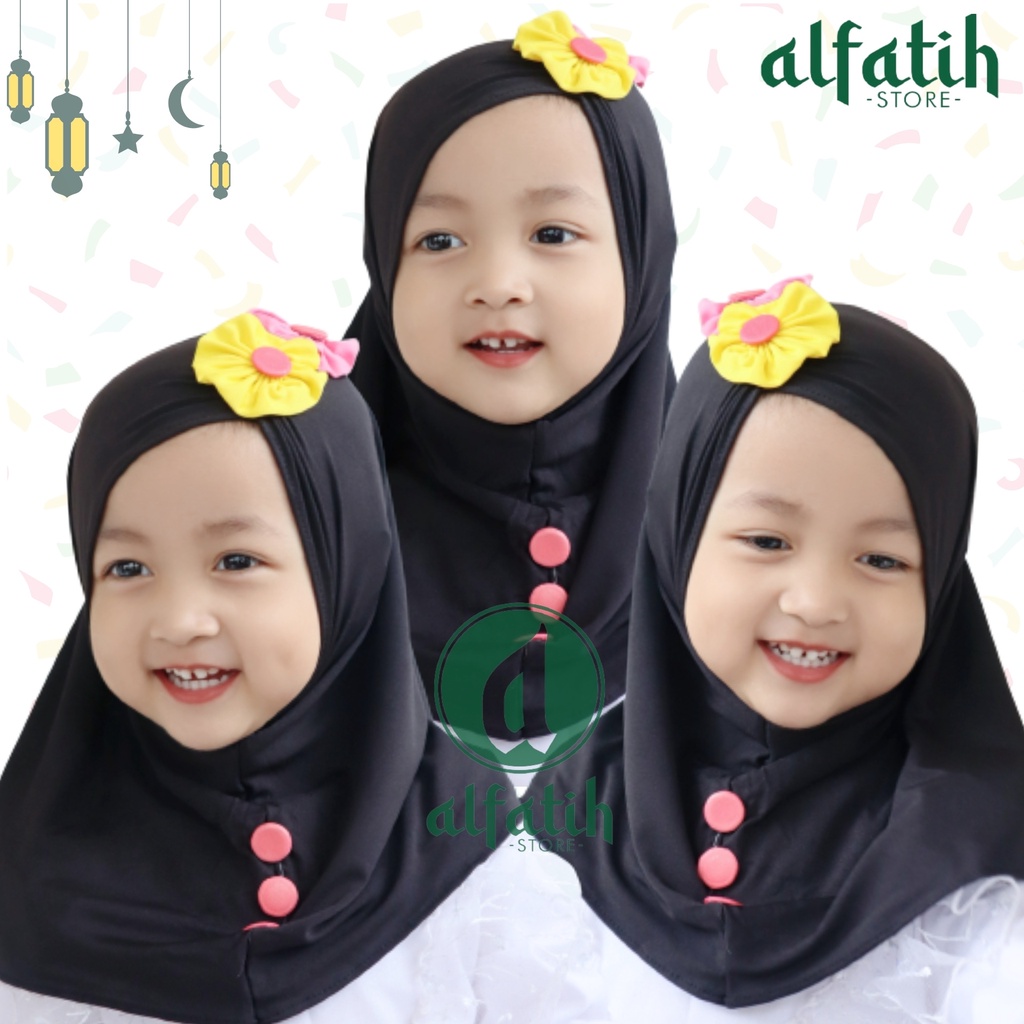 ALFATIH STORE / Jilbab Anak Fariza Kids Bunga Samping / Jilbab Anak Murah/ HIJAB ANAK / HIJAB BAYI