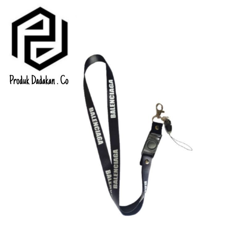 

lanyard gantungan BALENCIAGA logo/kunci/tulisan/tali kartu nama/flashdisk/key/kartu nama/idcard/hp