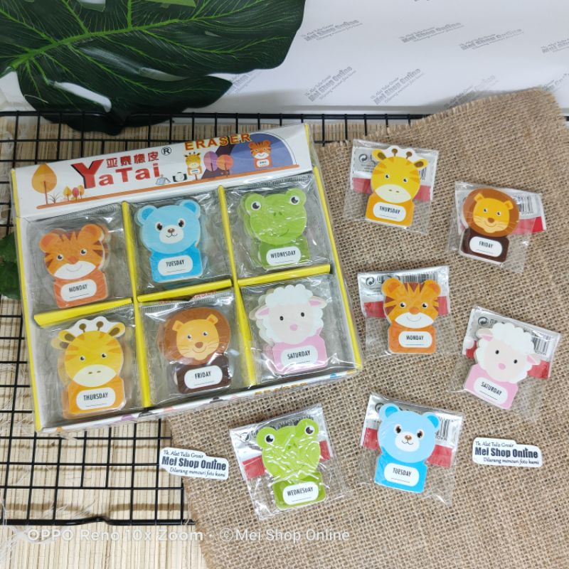 

(1pcs) Penghapus Karakter Binatang Hewan Lucu ukuran tanggung ya