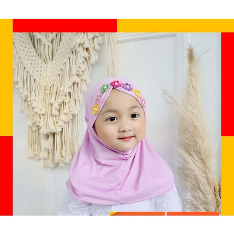 JILBAB ANAK &amp; BAYI IMUT 0-2 TAHUN LOL LED MUSIK RENDA JASMINE / JILBAB ANAK MELATI LOL LED MUSIK