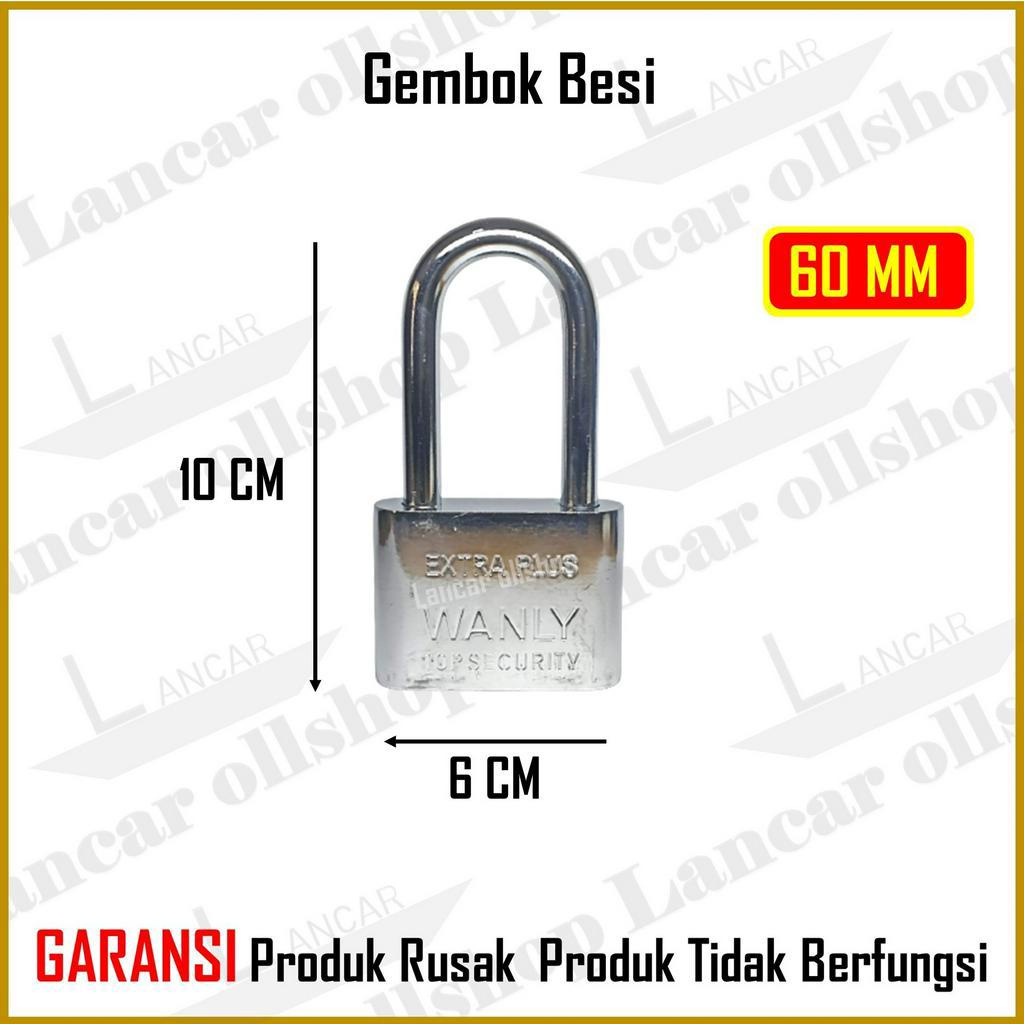 Gembok leher panjang pendek 60mm / Gembok Pagar rumah / Pengaman pagar rumah / gembok anti maling