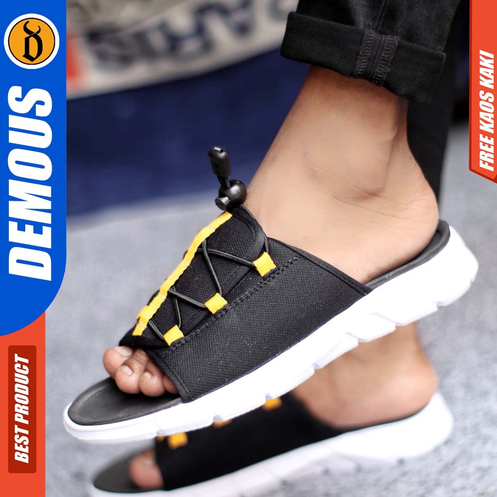 DEMOUS SANUR- Sandal Slide Sandal Pria Sendal Flip Flop Ringan Terbaru Kekinian