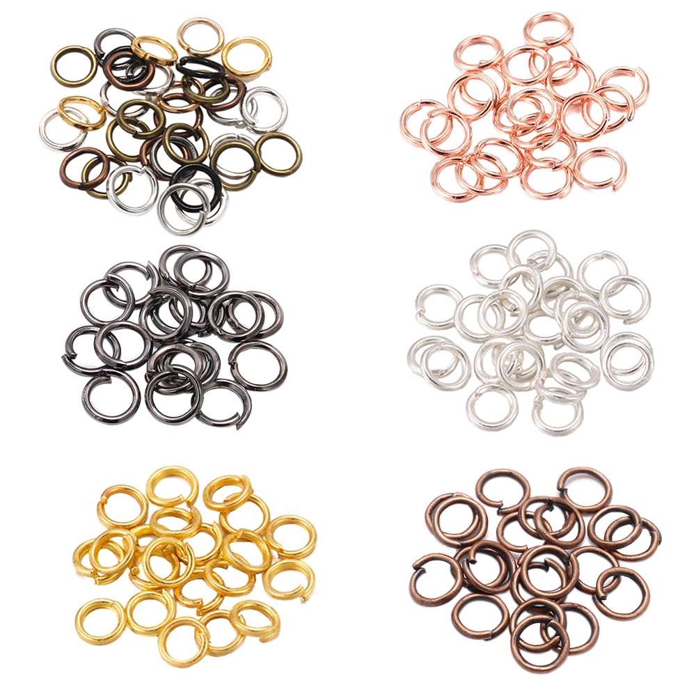 200pcs/pack 3 4 5 6 7 8 10 12 14 16 18 20 mm OPen Jump Rings Silver/Gold/Bronze Split Rings Connectors For Diy Jewelry