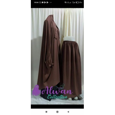 French Khimar lengan karet set rok