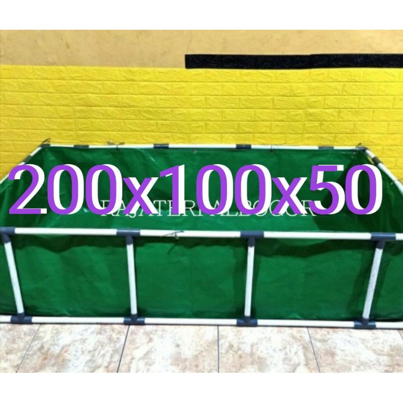 TERPAL KOLAM 200X100X50 SPAKET SAMA RANGKA PRALON