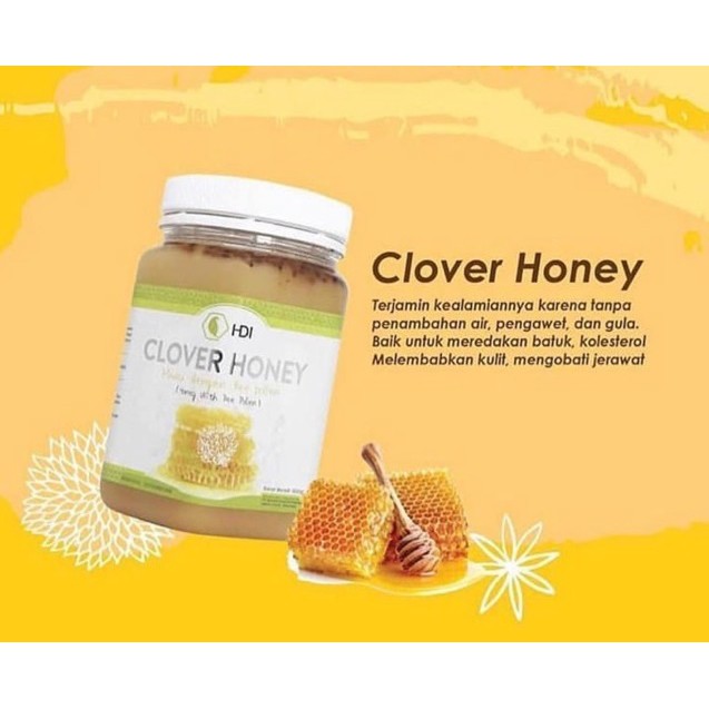 clover honey ori HDI - madu murni - madu plus polen original