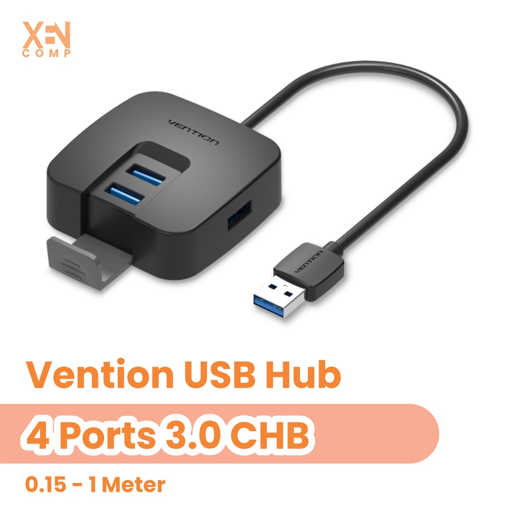 USB 3.0 HUB Vention CHB 4Ports with Micro USb Power port &amp; bracket 0.15m / 1m