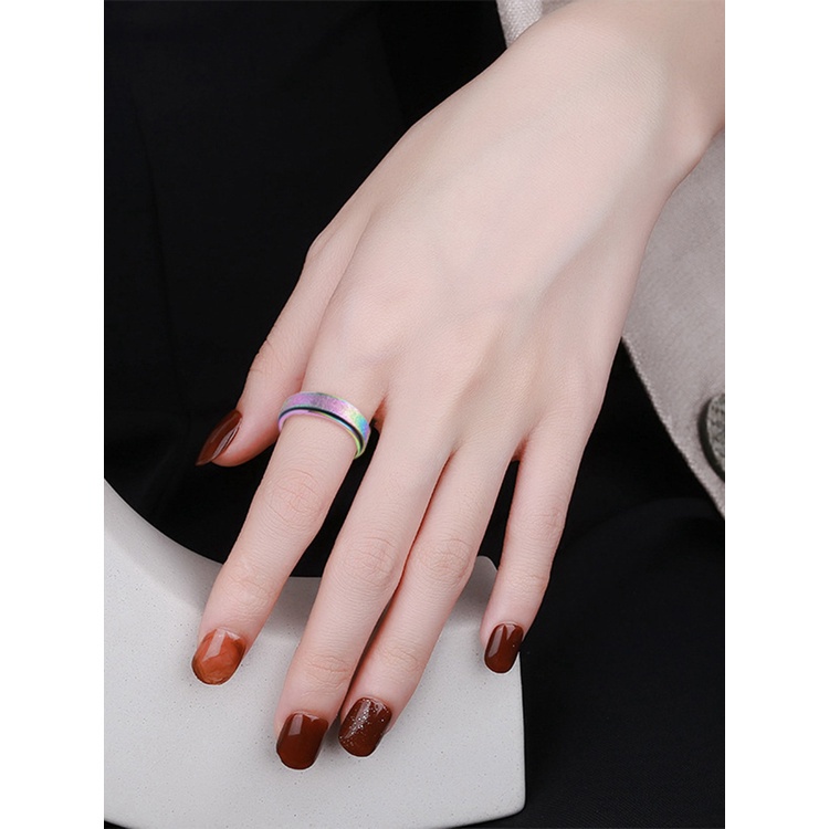 Fancyqube Fancycube Fancycube Cincin Spinner Bahan Stainless Steel Untuk Pria Dan Wanita