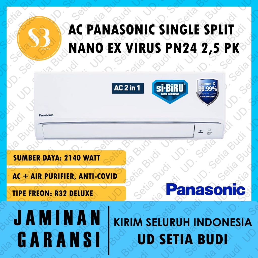 AC Panasonic Single Split Nano Ex Virus PN24 2,5 PK CS CU PN24WKJ