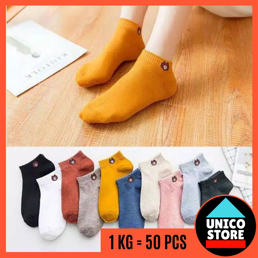  KAOS  KAKI  FASHION UNISEX KAOS  KAKI  MOTIF BERUANG CUTE 