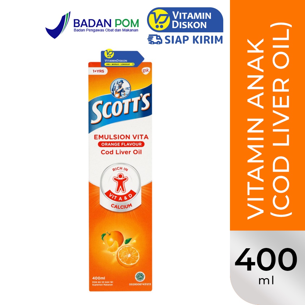 ScottS Emulsion Vita Orange Suplemen Kesehatan Otak Dan Pertumbuhan Anak - 400 Ml