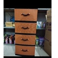 Laci plastik twinpan rotan / Laci rotan 4tingkat /laci rotan/ laci twinpan/ lemari twinpan