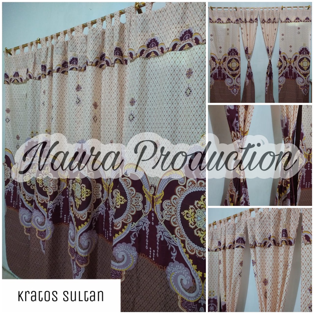COD Gorden Pintu Hordeng Motif Bisa Jendela Sultan Kratos Cream