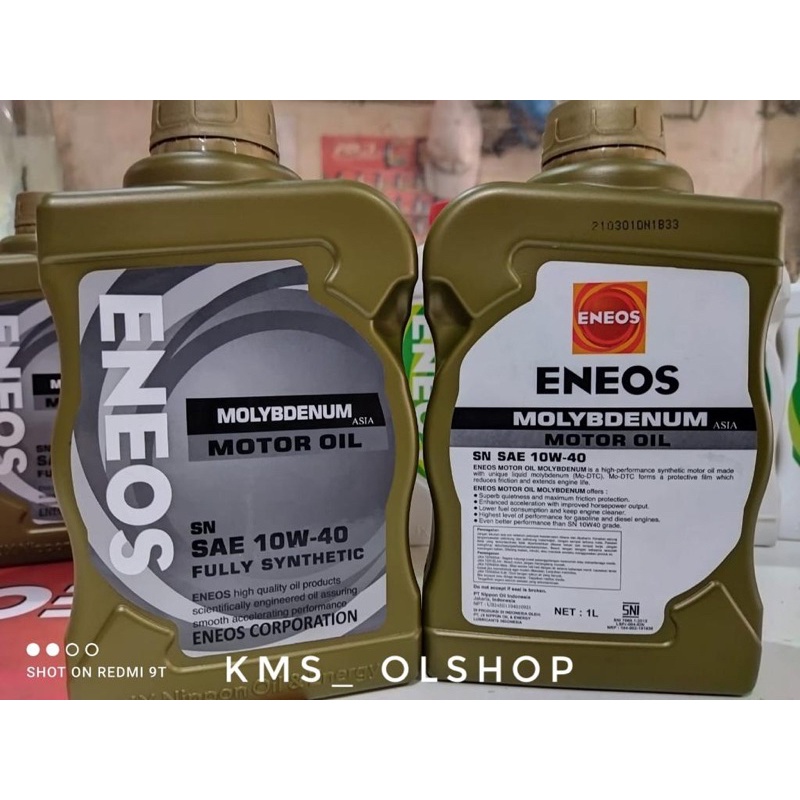 Oli Eneos Molybdenum 1000 ml Fully Synthetic API SN SAE 10W-40 Peumas mesin mobil dan motor