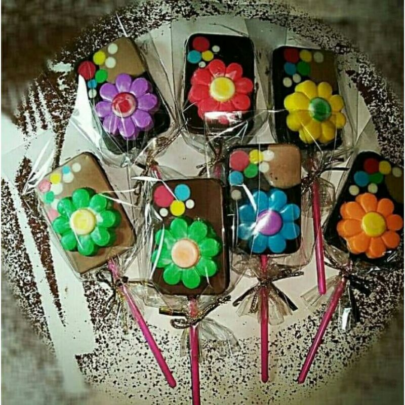 

cokelat lolipop kotak bunga