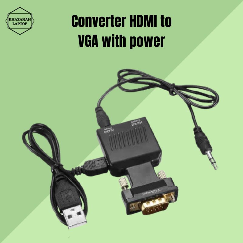 converter HDMI to VGA with power + kabel audio dan kabel USB
