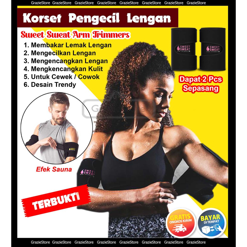 [COD] Korset Lengan / Pengecil Lengan / SWEET SWEAT ARM TRIMMERS / Pelangsing Lengan Sepasang / Ori