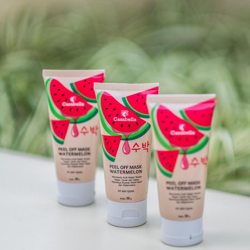 Peel Off Mask/Casabella Masker Semangka/Masker Wajah/Masker Jerawat/Masker Komedo/Masker Pencerah Wa