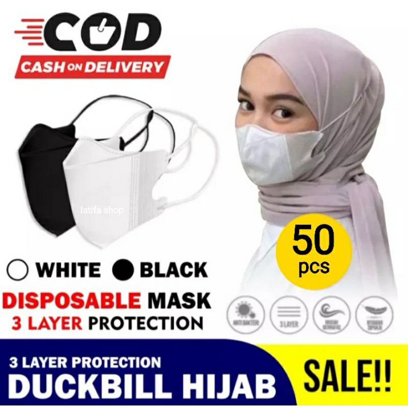 Masker Duckbill hijab  isi 50pcs murah