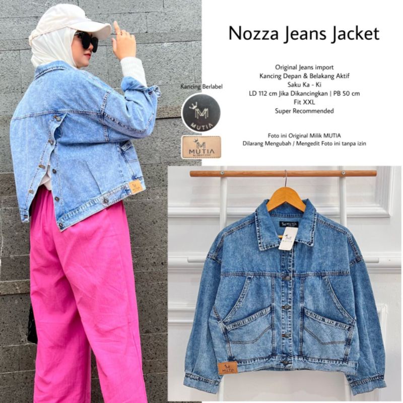 NOZZA JEANS JACKET BY MUTIA / JAKET JEANS WANITA MUSLIMAH / Jaket premium