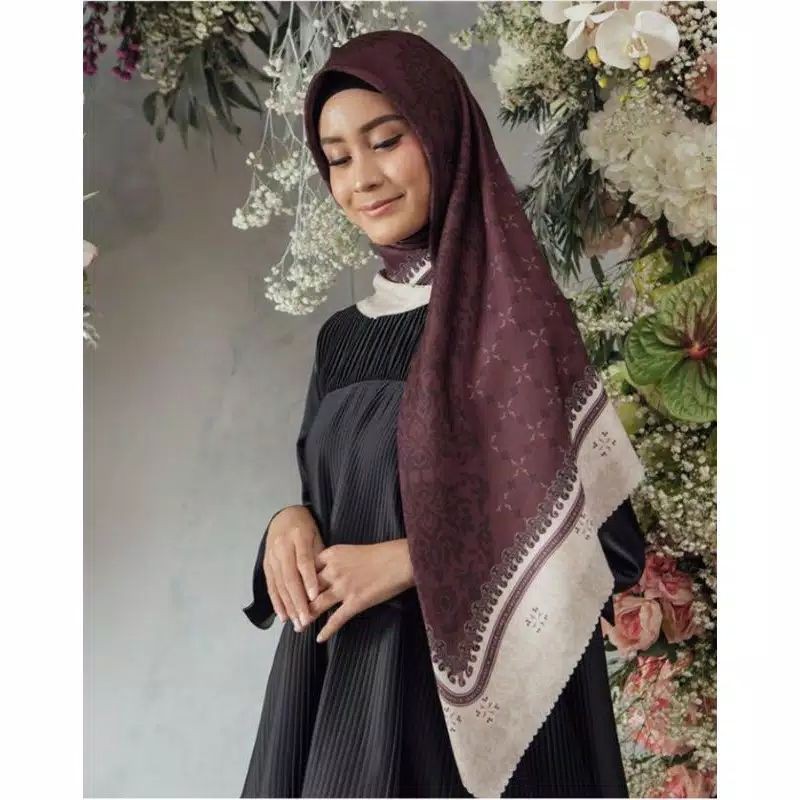 keeudung hijab segi empat deenay kw ungu voal premium