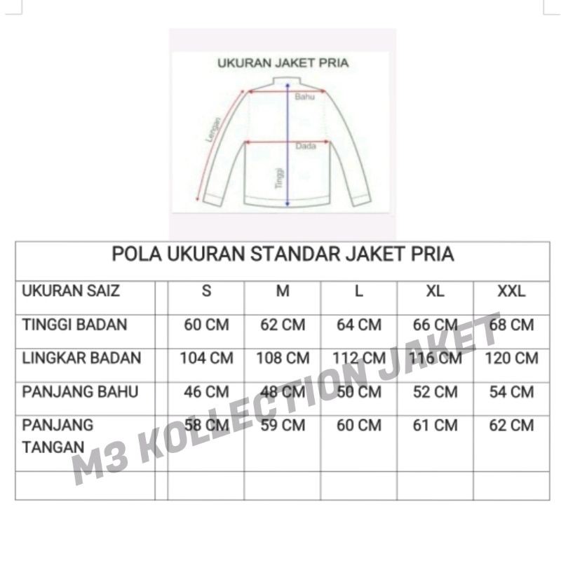 jaket pria prasit kembung winter musim dingin strip